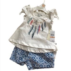 NWT Lucky Brand baby girl shorts set
